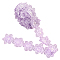 Organza Ribbons, with Imitation Pearl Beads, Flower, Medium Purple, 2-3/8~2-1/2 inch(60~62mm)