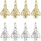8 Pcs 2 Colors Rack Plating Brass Pendants, with Jump Ring, Cadmium Free & Lead Free, Long-Lasting Plated, Mushroom Charms, Mixed Color, 11x9.5x7.5mm, Hole: 3.4mm, 4pcs/color