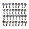 Angel Brass Natural & Synthetic Mixed Stone Pendants, with Jump Ring, Antique Silver, Dyed & Heated, 38x19.5x7.5~9.5mm, Hole: 2x6.5mm