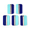 Opaque Resin & Wood Pendants, Rectangle, Two Tone, Steel Blue, 32.2~32.7x20.2x3.1~3.8mm, Hole: 2mm