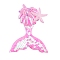 Mermaid Fishtail Sequins Plastic Alligator Hair Clips, Hair Accessories for Girl, Hot Pink, 110x90mm
