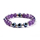 5 pièces de lapis-lazuli naturel (teint) & améthyste & oeil de tigre & perles d'aventurine verte ensemble de bracelets extensibles BJEW-JB08936-3