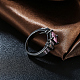 トレンドの真鍮製指輪  女性のキュービックジルコニアリング  正方形  蘭  ガンメタ色  usサイズ8（18.1mm） RJEW-BB17811-8B-5
