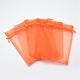オーガンジーバッグ巾着袋  高密度  長方形  ダークオレンジ  15x10cm OP-T001-10x15-05-1
