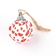 フォームボール  プラスチックと布のパーツ  クリスマスツリーの装飾  麻ロープ付き  ラウンド  リップ模様  133mm HJEW-WH0011-72C-1