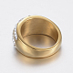 イオンプレーティング（ip）304ステンレスフィンガー指輪  ポリマークレイラインストーン付き  ゴールドカラー  サイズ8  18mm RJEW-H125-77G-18mm-3