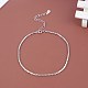 925 Sterling Silver Chain Anklets AJEW-BB60894-A-5