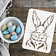 FINGERINSPIRE 4PCS Rabbit Painting Stencils 11.7x8.3 inch Happy Easter Decoration Plastic Long-Eared Rabbit Stencil Sunflower Leaves Glasses Easter Egg Art Craft Stencil for Wall Tiles Home Decor DIY-WH0383-0043-3