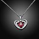 Silver Plated Brass Cubic Zirconia Heart Pendant Necklaces NJEW-BB02984-A-2