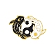 陰陽太一ブラックホワイト動物愛好家エナメルピン  バレンタインデー用の金合金ブローチ  魚  33x17mm PW-WG49284-02-1