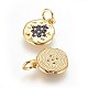 Brass Micro Pave Cubic Zirconia Charms ZIRC-G150-04A-2