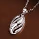 Silver Color Plated Brass Cubic Zirconia Oval Pendant Necklaces NJEW-BB10233-4