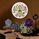 CREATCABIN Lotus Small Crystal Shelf Display Buddhism Round Wooden Crystal Holder Pendulum Floating Shelf Witch Stuff Boho Meditation for Hanging Crystals St1 Necklace Witchy Wall Decor 8Inch DJEW-WH0045-003-6