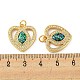Micro pavè di zirconi in ottone di san valentino con pendenti in opale sintetico KK-D096-02F-G-3