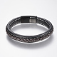 Braided Leather Cord Bracelets BJEW-H561-10-2