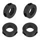 Unicraftale 4 juego de collar sólido de diafragma de aleación de aluminio negro de 25 mm FIND-WH0126-91C-1
