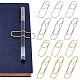 Craspire 24 unids 4 estilos clips de metal para bolígrafos clips de acero inoxidable clips de papel soporte de bolígrafo ovalado para cuadernos diario planificador portapapeles oficina escuela suministros estacionarios AJEW-CP0005-65-1