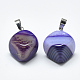 Natural Banded Agate/Striped Agate Pendants G-T122-19C-2