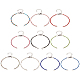 10 pezzo di braccialetti in ferro e ottone in 10 colori con strass di vetro AJEW-TA0001-29-1