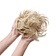 女性のためのヘアパンエクステンション  ウェーブカーリー乱雑なドーナツシニョンヘアピース  耐熱高温繊維  アンティークホワイト  7インチ（18cm） OHAR-L011-A01-2