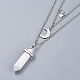 Natural Howlite Bullet Pendant Tiered Necklaces NJEW-JN02414-05-2