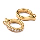 Brass Micro Pave Clear Cubic Zirconia Hoop Earring Findings ZIRC-I054-10G-2