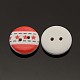 2-Hole Flat Round Star Printed Wooden Sewing Buttons X-BUTT-M004-13mm-04-2