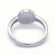 Componenti per anello da dito in argento sterling placcato rodio STER-E061-01C-P-5