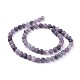 Fili di perle di pietra mica naturale di lepidolite / viola G-E545-01A-5