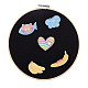 FINGERINSPIRE Wall Hanging Pin Collection Display Stand 20 cm Round Black Brooch Pin Display Board Canvas Enamel Pin Display Holder with Embroidery Hoop for Jewelry Pins Brooch Display DJEW-WH0038-07B-1