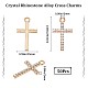 SUNNYCLUE 1 Box 50Pcs Rshinestone Cross Charms Cross Metal Charms Rosaries Golden Crystal Shiny Small Cross Charm for Jewelry Making Charms DIY Earring Bracelet Necklace Craft Women Adult Supplies FIND-SC0005-02-2