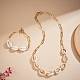 Collier pendentif en perles de cauri naturel avec chaînes de trombones pour femme NJEW-SW00008-5