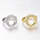 Adjustable Brass Micro Pave Clear Cubic Zirconia Finger Ring Components ZIRC-I049-23-1