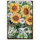 CREATCABIN Sunflower Vintage Sign Metal Tin Sign Bee Happy Poster Sign Wall Decor Retro Painting Plaque Iron Sign Art Mural Hanging for Home Kitchen Farmhouse Room Cafe Decorative Gift 12 x 8 Inch AJEW-WH0157-656-1