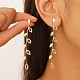Boucles d'oreilles à pampilles et chaînes en zircone cubique EJEW-P236-05G-3
