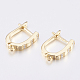 Brass Micro Pave Cubic Zirconia Hoop Earring Findings with Latch Back Closure ZIRC-K075-26G-2