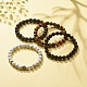 4 Uds. Juego de pulseras elásticas con cuentas redondas de piedras preciosas naturales de 4 estilos para mujer BJEW-JB08184-2
