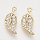 Brass Micro Pave Clear Cubic Zirconia Pendants ZIRC-T011-13G-NF-1