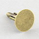 真鍮製カフセッティング  アパレルアクセサリのカフスボタンパーツ  アンティークブロンズ  トレイ：14mm  17.5x14mm KK-S133-14mm-KP001AB-2