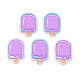 透明プリント アクリル カボション  アイスクリーム  スミレ  25.5x17x2.5mm TACR-N016-25-2