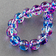 Two Tone Spray Painted Transparent Glass Bead Strands DGLA-R027-6mm-06-2