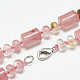 Collane di perle di vetro di quarzo ciliegio NJEW-S392-04-2
