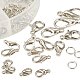 PandaHall 1 Box Jewelry Findings Kit - Alloy Lobster Claw Clasps and 6mm Iron Jump Rings for Jewelry Making PALLOY-PH0001-01-2