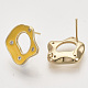 Accessoires de clous d'oreilles en laiton avec micro pavé zircone cubique KK-T054-35G-03-NF-2