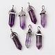 Natural Amethyst Double Terminated Pointed Pendants G-F295-05C-1