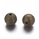8mm antike Bronze Runde Spacer Messing strukturierte Perlen X-EC225-NFAB-2