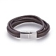 Braided Leather Cord Multi-strand Bracelets BJEW-F349-14P-3
