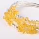 Gemstone Chip Bead Cuff Bracelets BJEW-JB01607-3