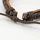 Bracelets à cordon en cuir à rangs multiples X-BJEW-A095-01-3