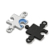 Spray Painted Alloy Couple Puzzle Connector Charms PALLOY-K018-03-3